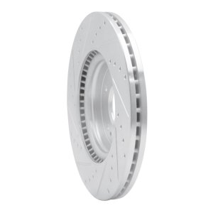 Hyundai Elantra Brake Rotor (1) - Front Right - R1 Concepts - Drilled & Slotted - Silver - `20-`25